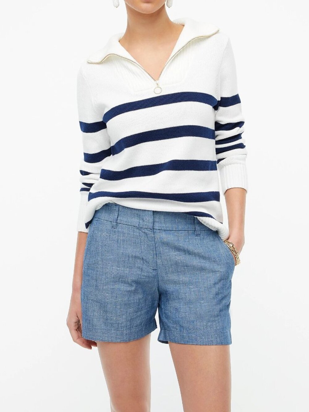 2/$30 J. Crew 5" Classic Chambray Short Mid Rise Med Echo Blue Wash 0 #A2948